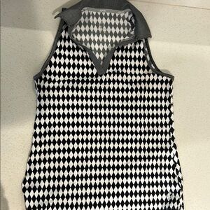 Black and White Sleeveless golf top jofit size small
